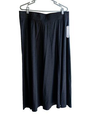 NWT KC Khakis & Co Navy Blue Suede Maxi Skirt - Large